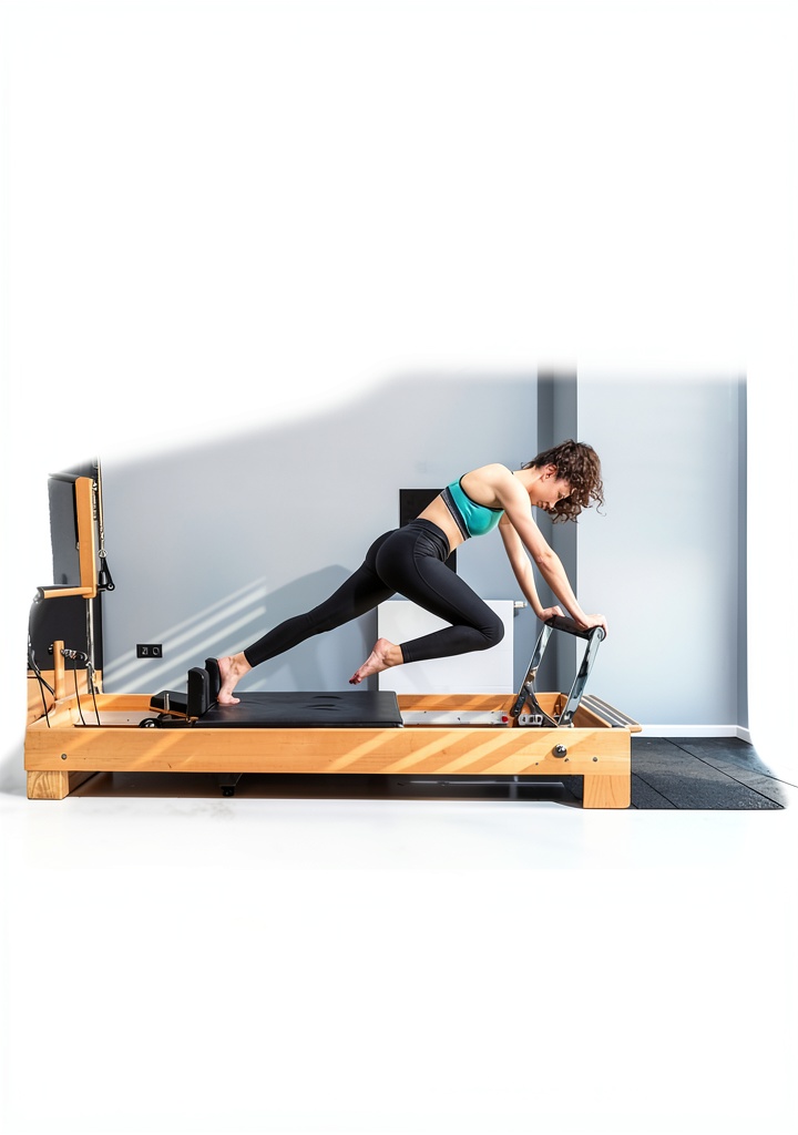 Person using FitLife Pilates eBook on a tablet during a home workout