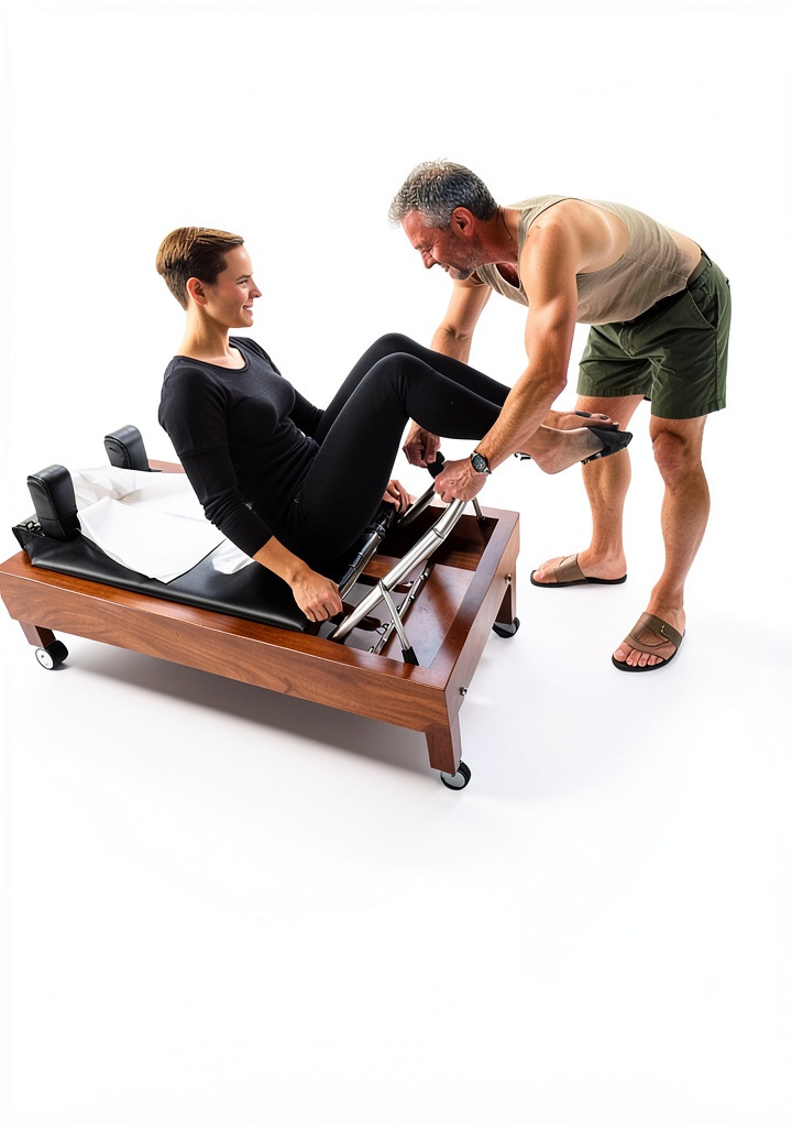 Pilates equipment layout in a home studio